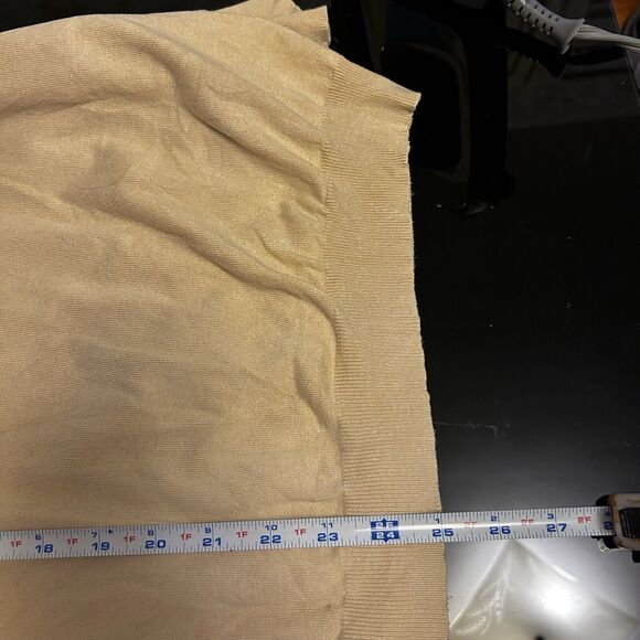 Lauren Ralph Lauren Cardigan Sweater Tan Silk Blend 3X Button Front Pockets - Picture 6 of 6